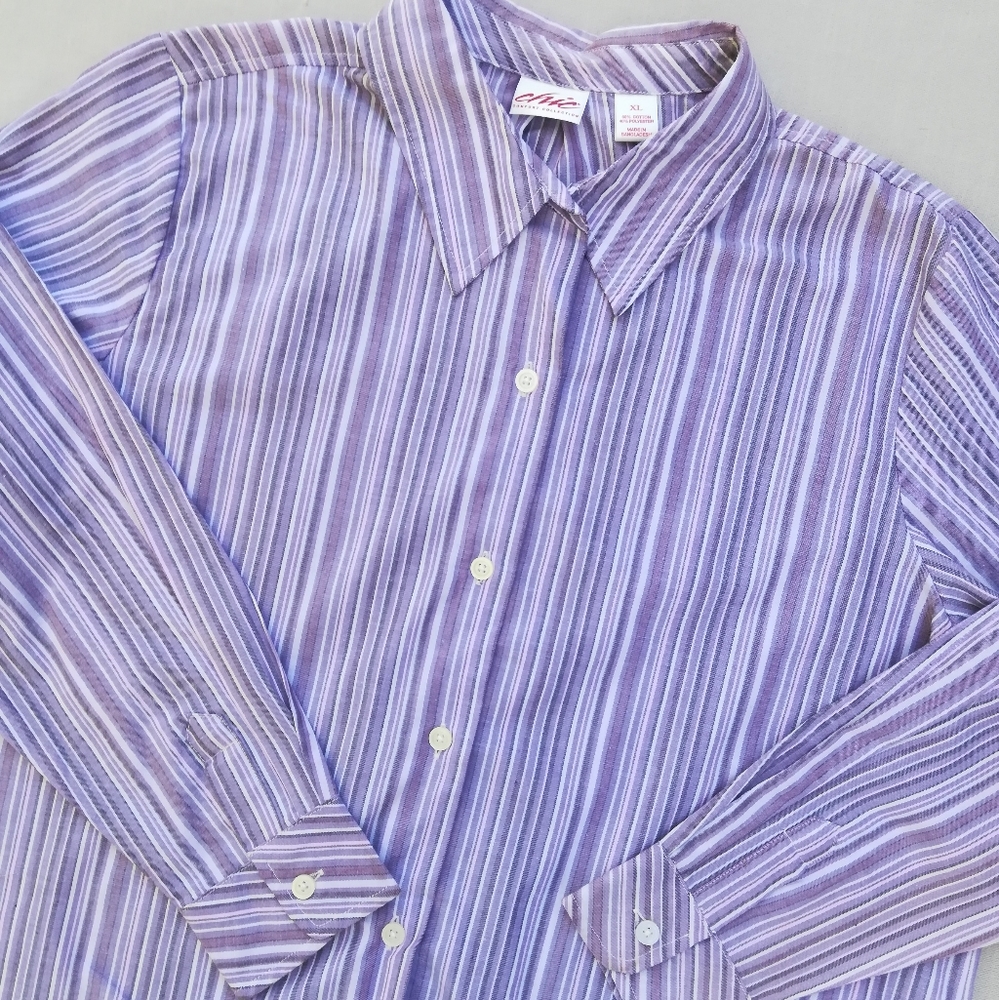 Vintage Purple Striped Shirt from Chic